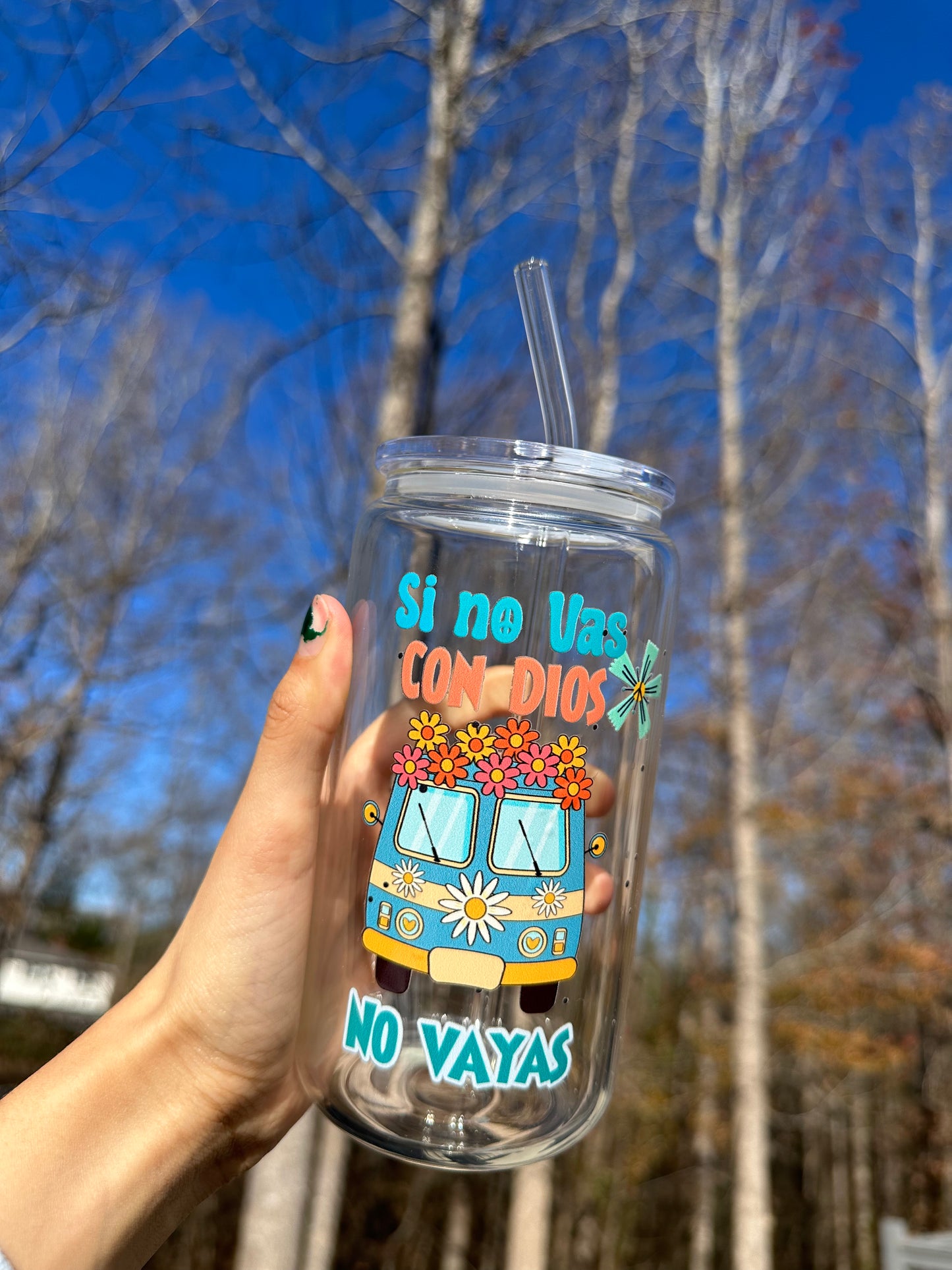 Si no vas con Dios, NO VAYAS vaso de vidrio