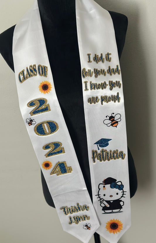 Custom graduation stole