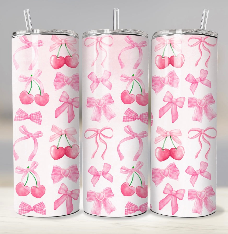 bow and cherry 20oz tumbler