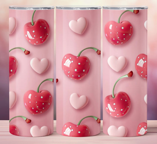 Heart cherries 20oz tumbler